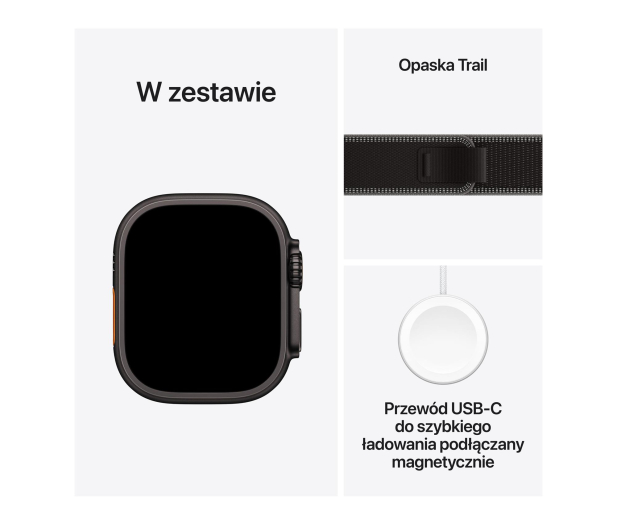 APPLE Watch Ultra 3 GPS + Cellular 49mm Czarny/Opaska Trail (Czarna)- rozmiar M/L - 1362462 - zdjęcie 7